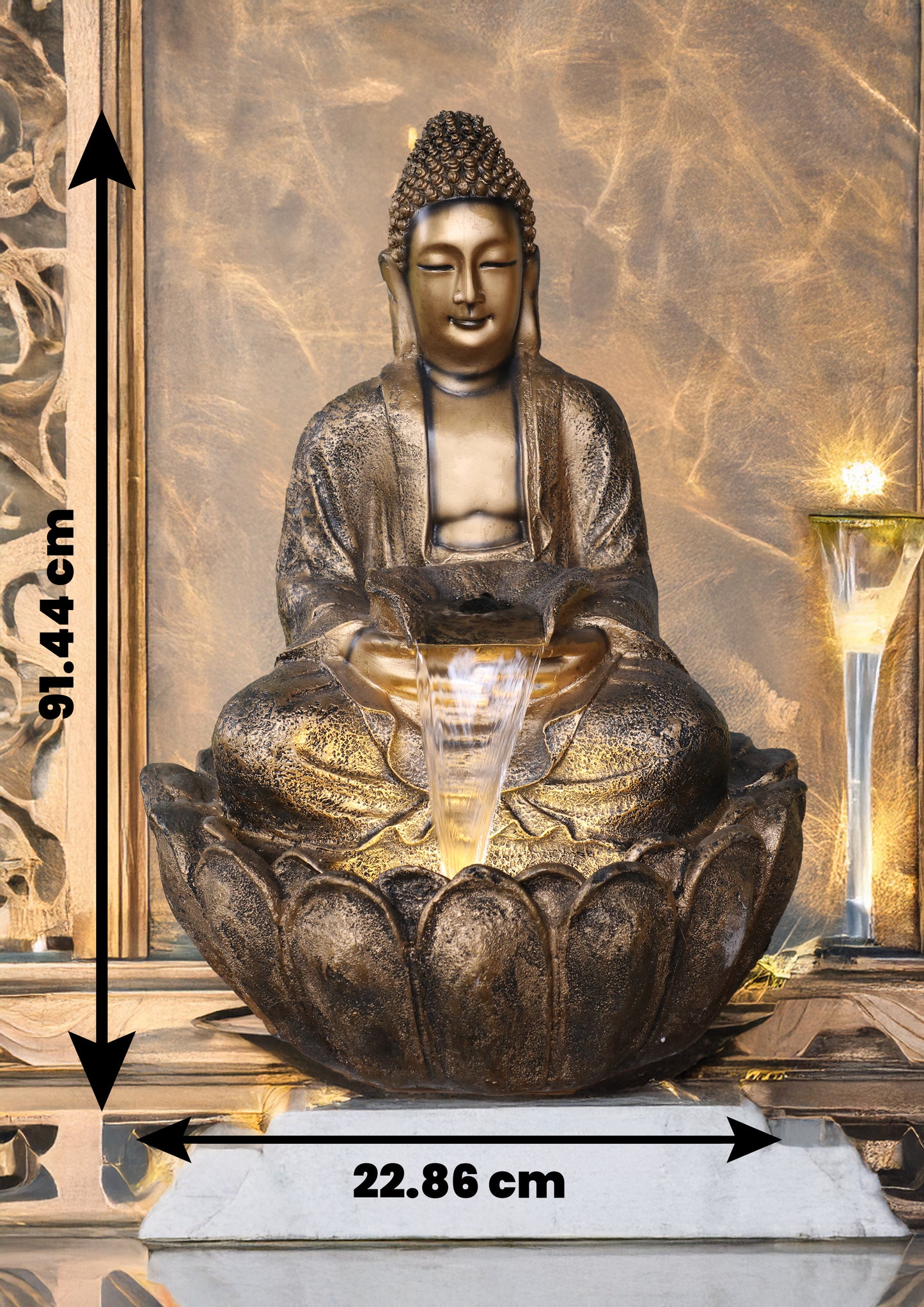 Lotus Buddha Antic Water Fountain
