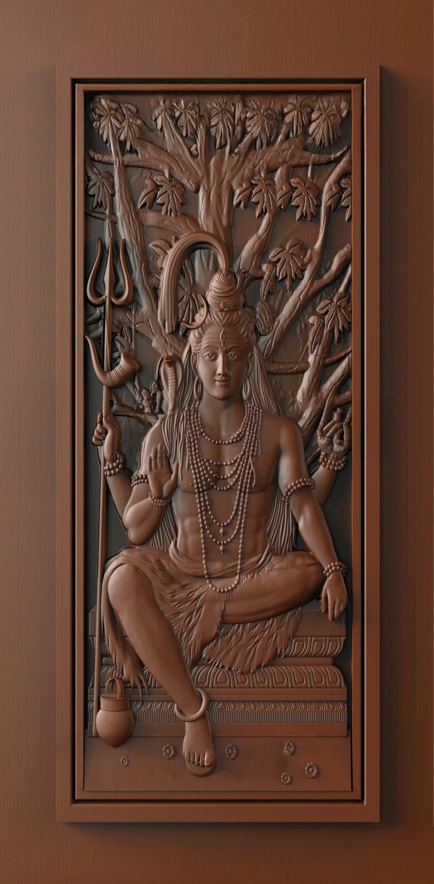 Teak Wood Door CNC Carving