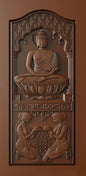 Teak Wood Door CNC Carving Buddha