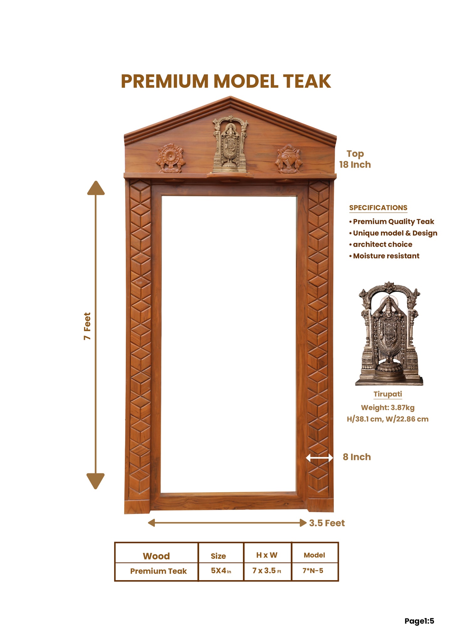 Main Nilai Premium Teak - Model (N-5) Size - 5*4