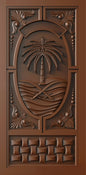 Teak Wood Door CNC Carving Modern