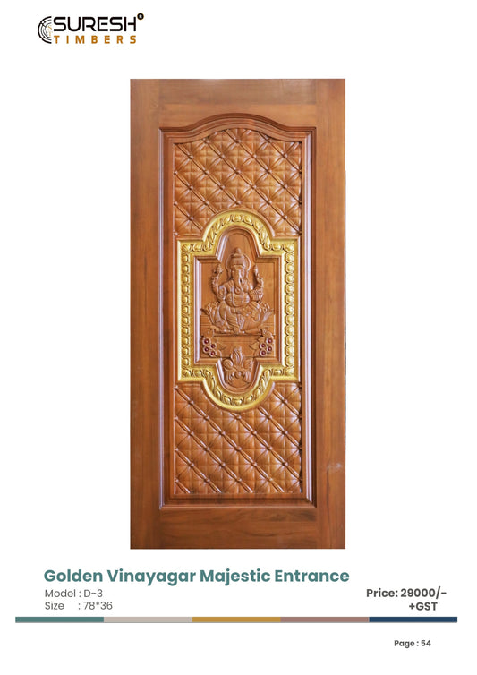 Golden Vinayagar Majestic Entrance Door