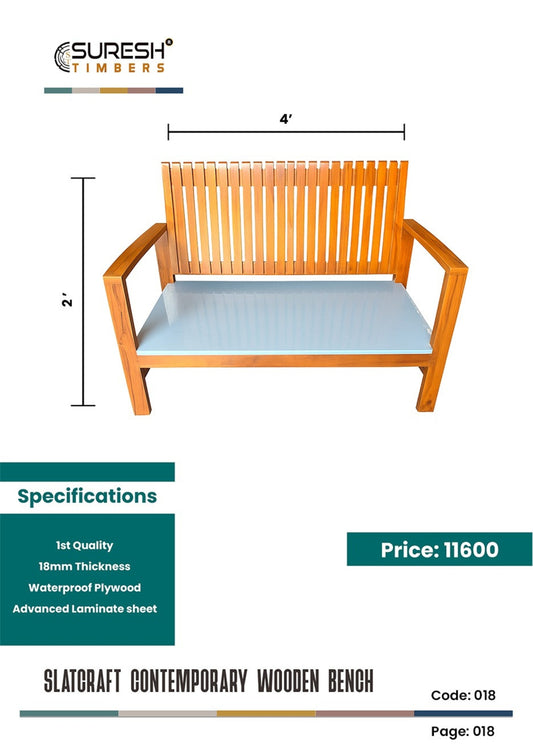 Slatcraft Contemporary Wooden Bench