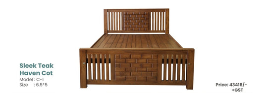 Sleek Teak Haven Cot