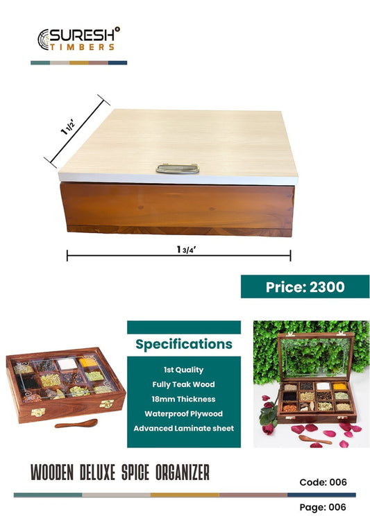 Wooden Deluxe Spice Organizer