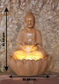 Lotus Buddha Stone Gray Water Fountain